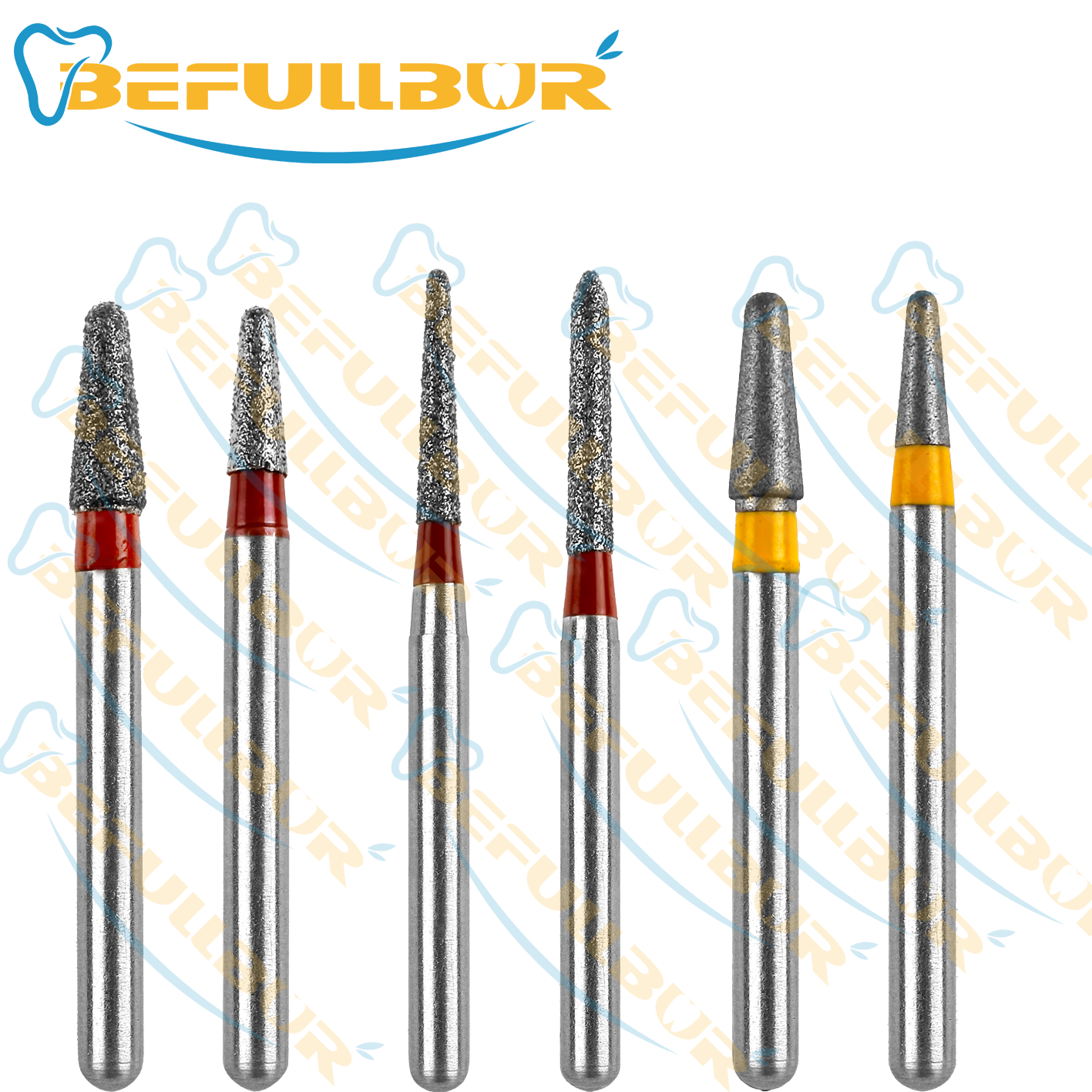 BEFULLBUR CR Type Dental Diamond Burs FG 1.6mm Teeth Stainless Steel for High Speed Hand piece Dentistry Nail Polishing